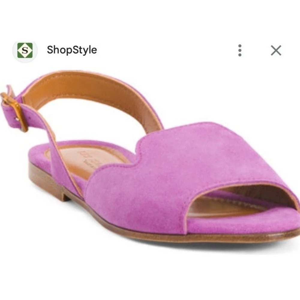 NWOT Les Italiennes suede flat sandals size 40/9.5/10